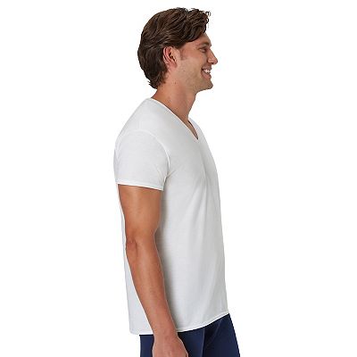 Hanes 777 Vp6 heren V-hals T-shirts wit 6 stuks, Wit., S