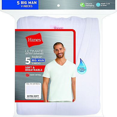 Big & Tall Hanes Classics 5-pk. V-Neck Tees