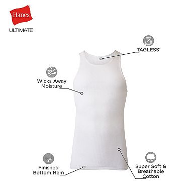 Men's Hanes® 7-Pack Ultimate Tank Undershirt, ComfortSoft, White