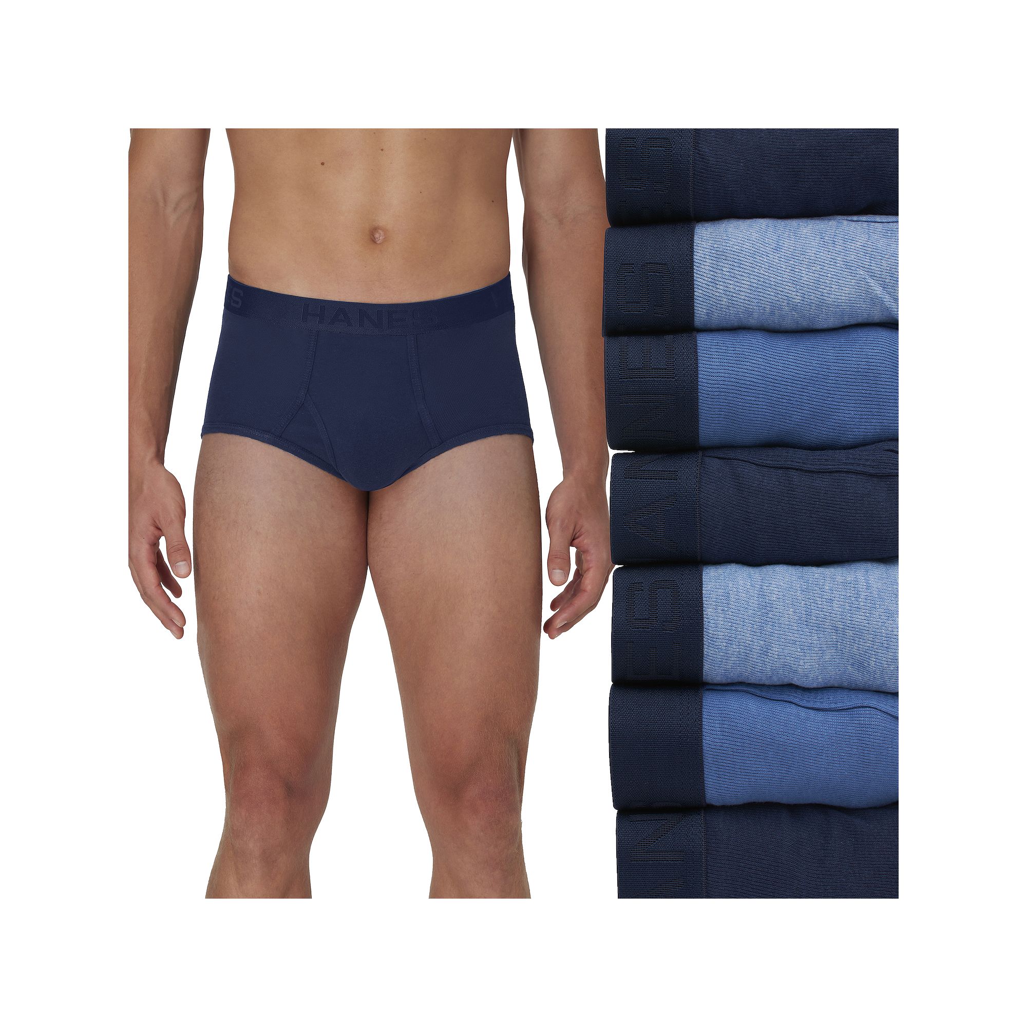 Hanes Ultimate 7-Pack Mens Full-Cut Briefs, Size: XXL, Blue