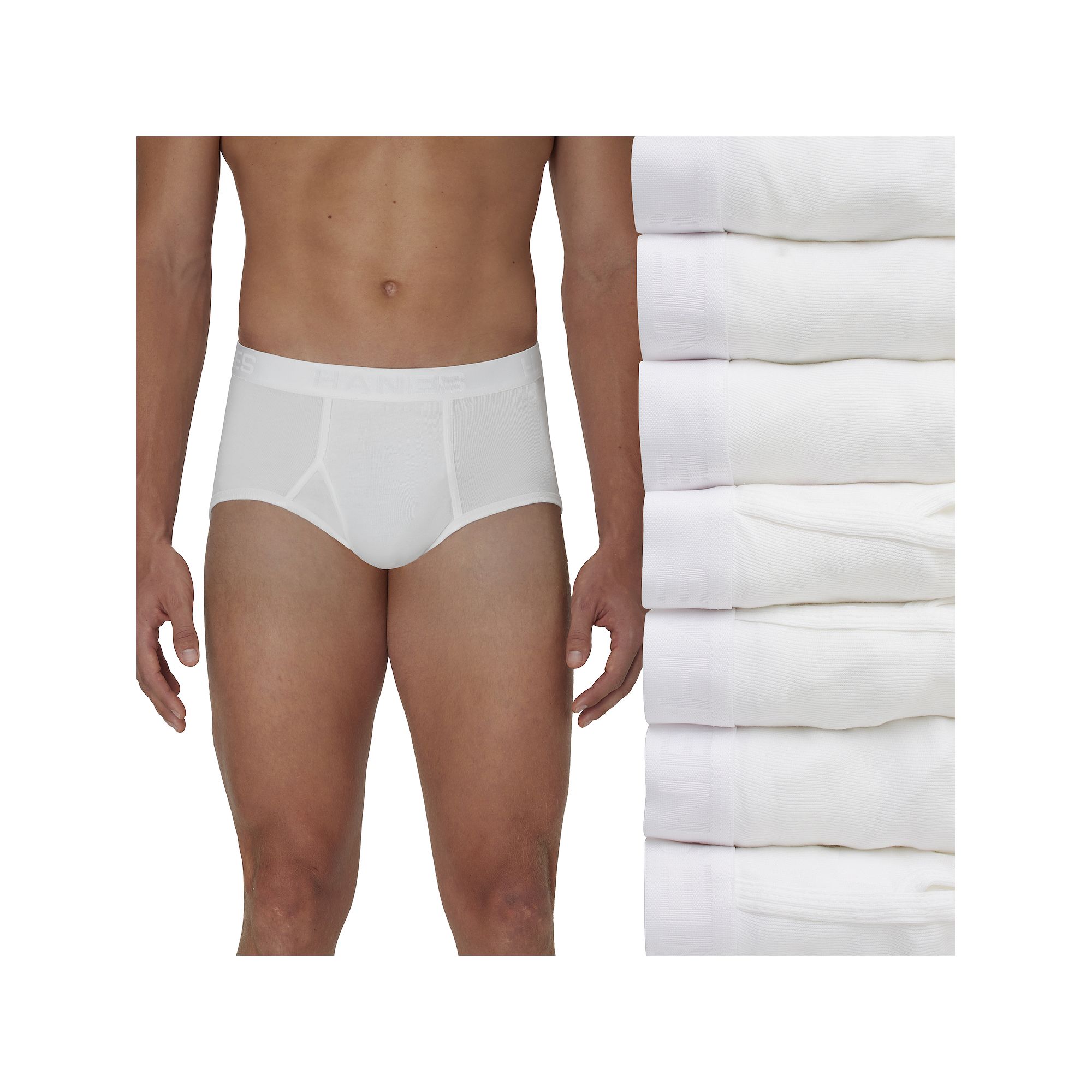 Hanes Ultimate 7-Pack Mens Full-Cut Briefs, Size: Small, White