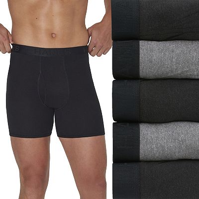 Men's Hanes® 5-Pack Ultimate Boxer Brief Underwear, Ringer Style, Moisture-Wicking