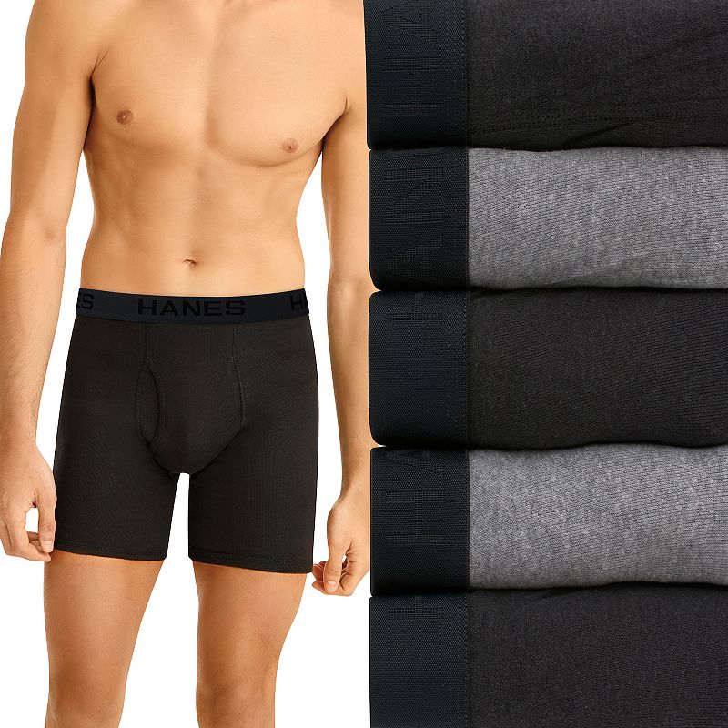 95334768 Mens Hanes Ultimate 5-pack Exposed Waistband Boxer sku 95334768