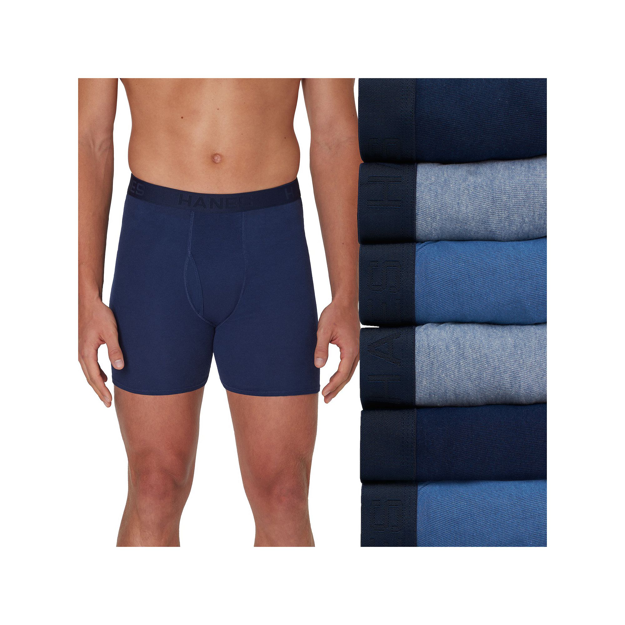 Hanes Ultimate 5-Pack Mens Ringer Style Boxer Brief Underwear, Size: Small