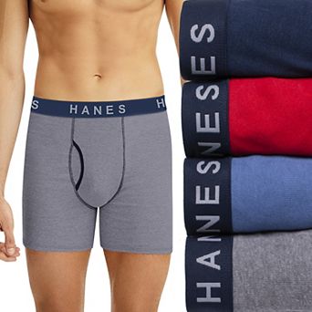 Men's Hanes® 5-Pack Ultimate Ringer Style Moisture-Wicking Boxer Brief Underwear