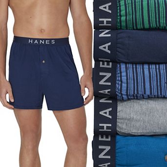 Men's Hanes® 5-Pack Ultimate Dyed Knit Moisture-Wicking Boxer Underwear
