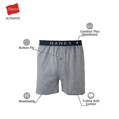 Men's Hanes® 5-Pack Ultimate Dyed Knit Moisture-Wicking Boxer Underwear