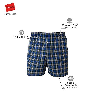 Men's Hanes® 5-Pack Ultimate Woven Moisture-Wicking Boxer Underwear