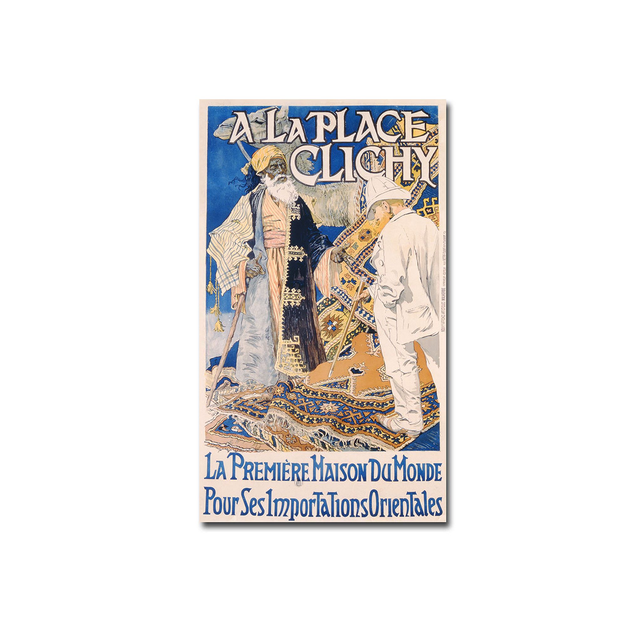 A La Place Clichy, 1890 18 x 32 Canvas Art by Eugene Grasset, Mult