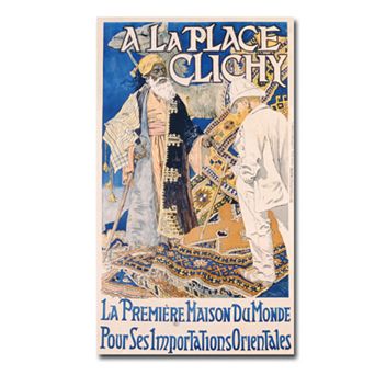 "A La Place Clichy, 1890" 18" x 32" Canvas Art by Eugene Grasset