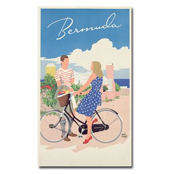 "Bermuda, 1956" 18" x 32" Canvas Art by Adolph Treidler