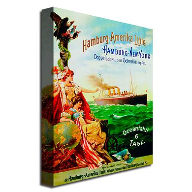 Hamburg-America Line 1987 18'' x 24'' Canvas Art