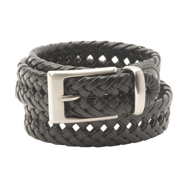 Men's Dockers Braided Leather Dress Belt with Metal Loop