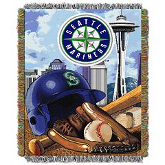 Seattle Mariners 50 x 60 Retro Emblem Flannel Fleece Sherpa Blanket