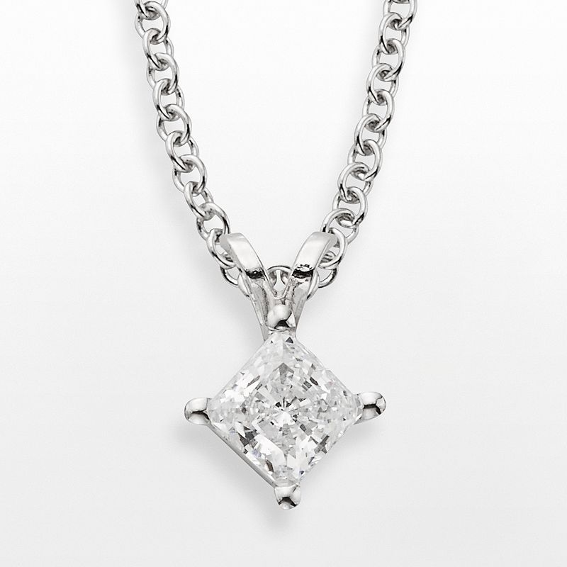 14k White Gold 1/2-ct. T.W. IGL Certified Diamond Solitaire Pendant, Women
