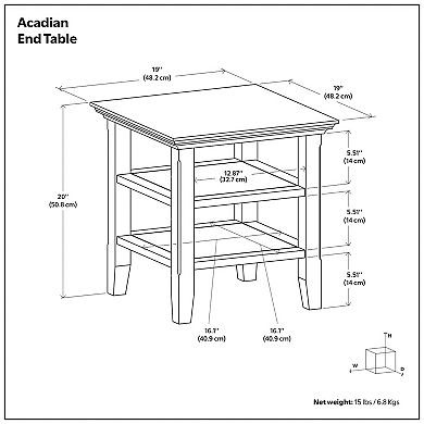 Simpli Home Acadian End Table
