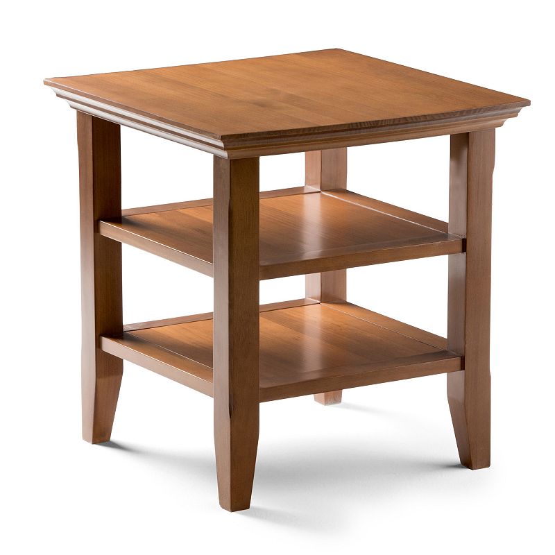Simpli Home Acadian End Table, Brown