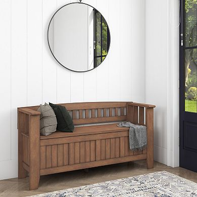 Simpli Home Acadian Entryway Storage Bench