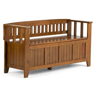 Simpli Home Acadian Entryway Storage Bench