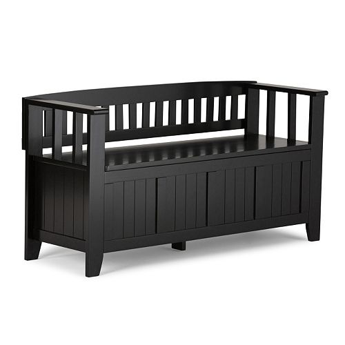 Simpli Home Acadian Entryway Storage Bench