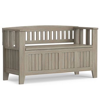 Simpli Home Acadian Entryway Storage Bench