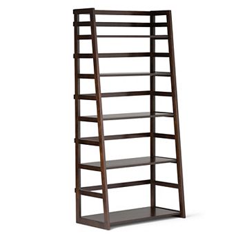 Simpli Home Acadian Ladder 5-Shelf Bookcase