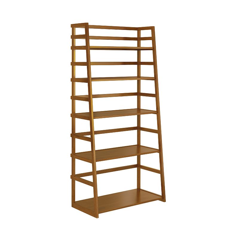Simpli Home Acadian Ladder 5-Shelf Bookcase, Brown