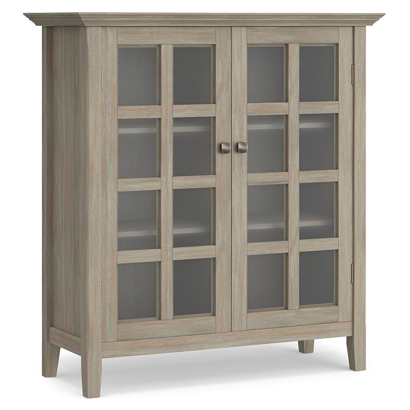 Simpli Home Acadian Storage Cabinet, Distressed Gray