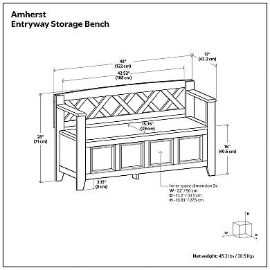Simpli Home Amherst Entryway Storage Bench