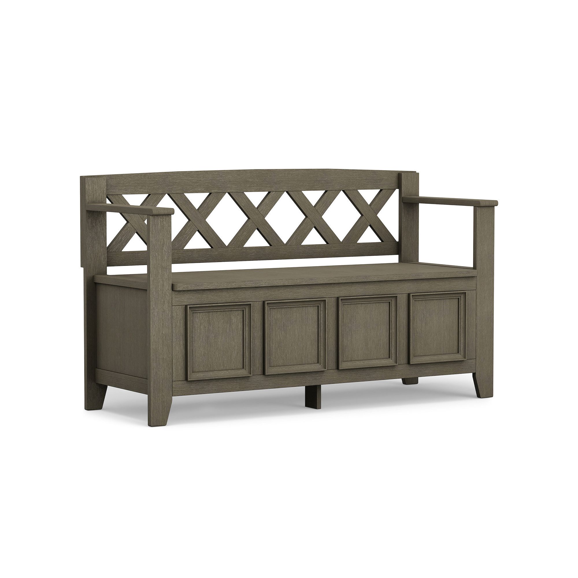 Simpli Home Amherst Entryway Storage Bench, Distressed Gray