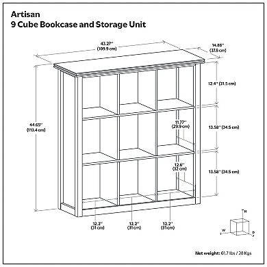 Simpli Home Artisan 9-Cube Bookcase