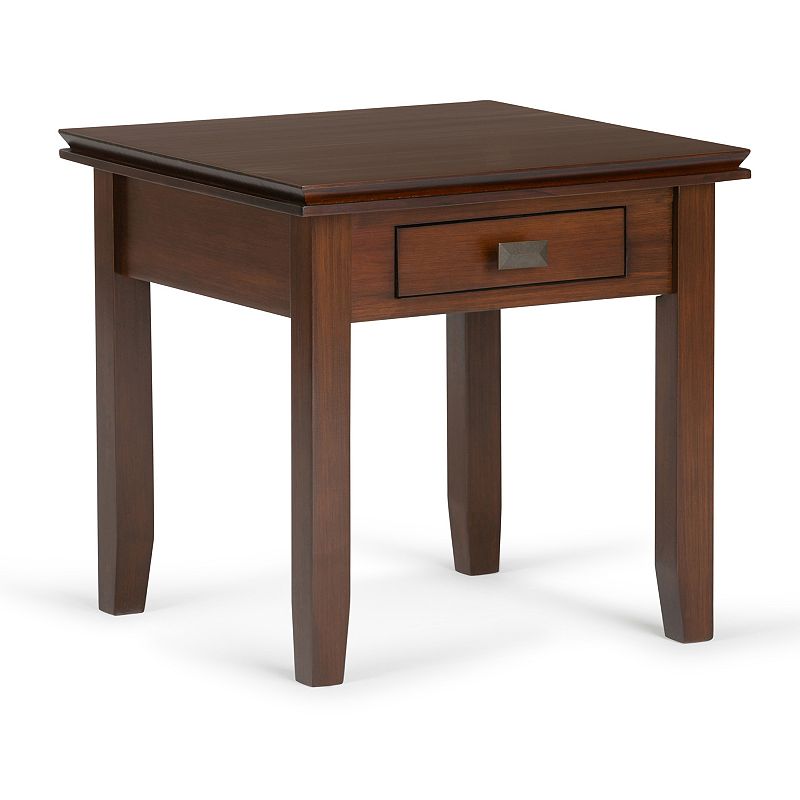 Simpli Home Artisan End Table, Brown