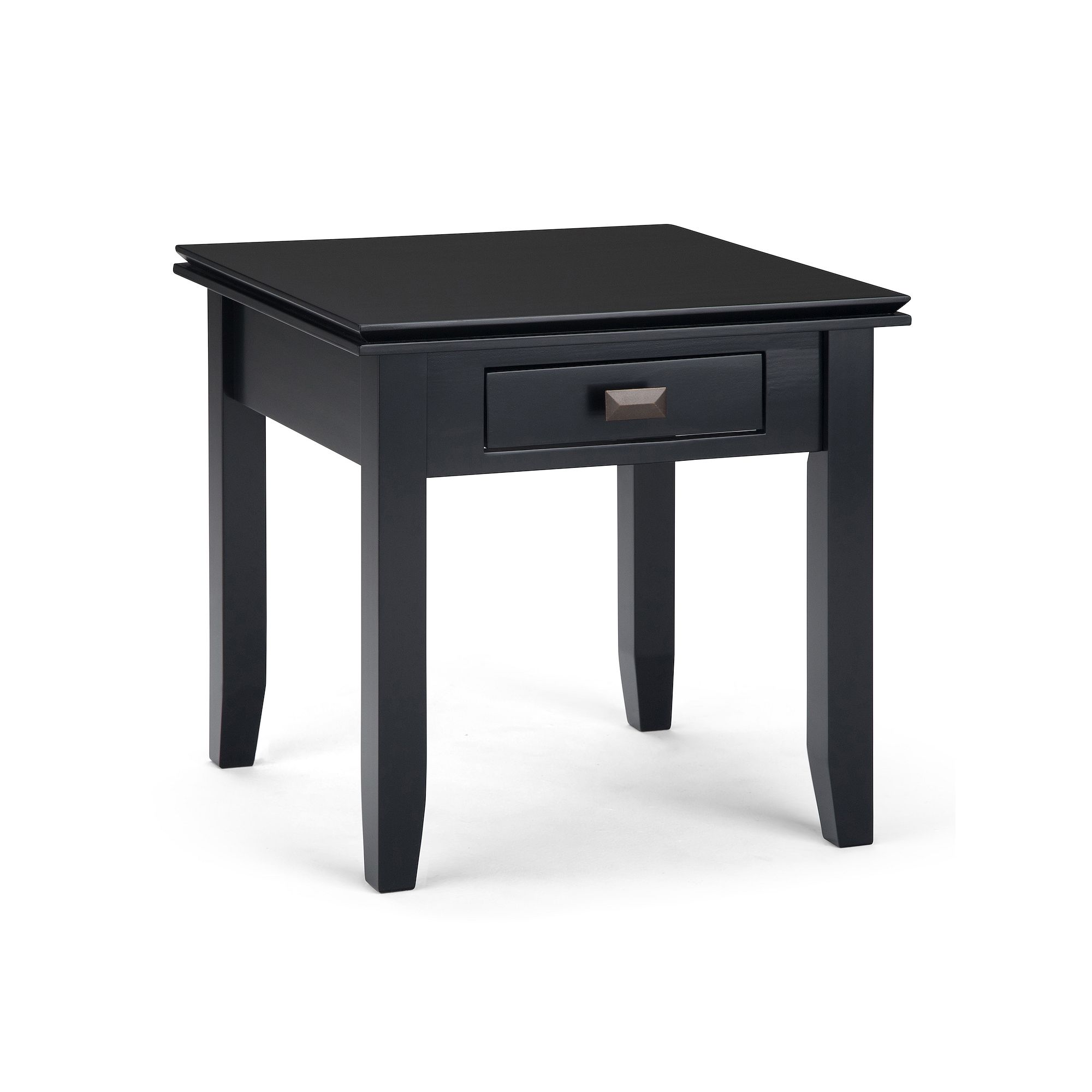 Simpli Home Artisan End Table, Black