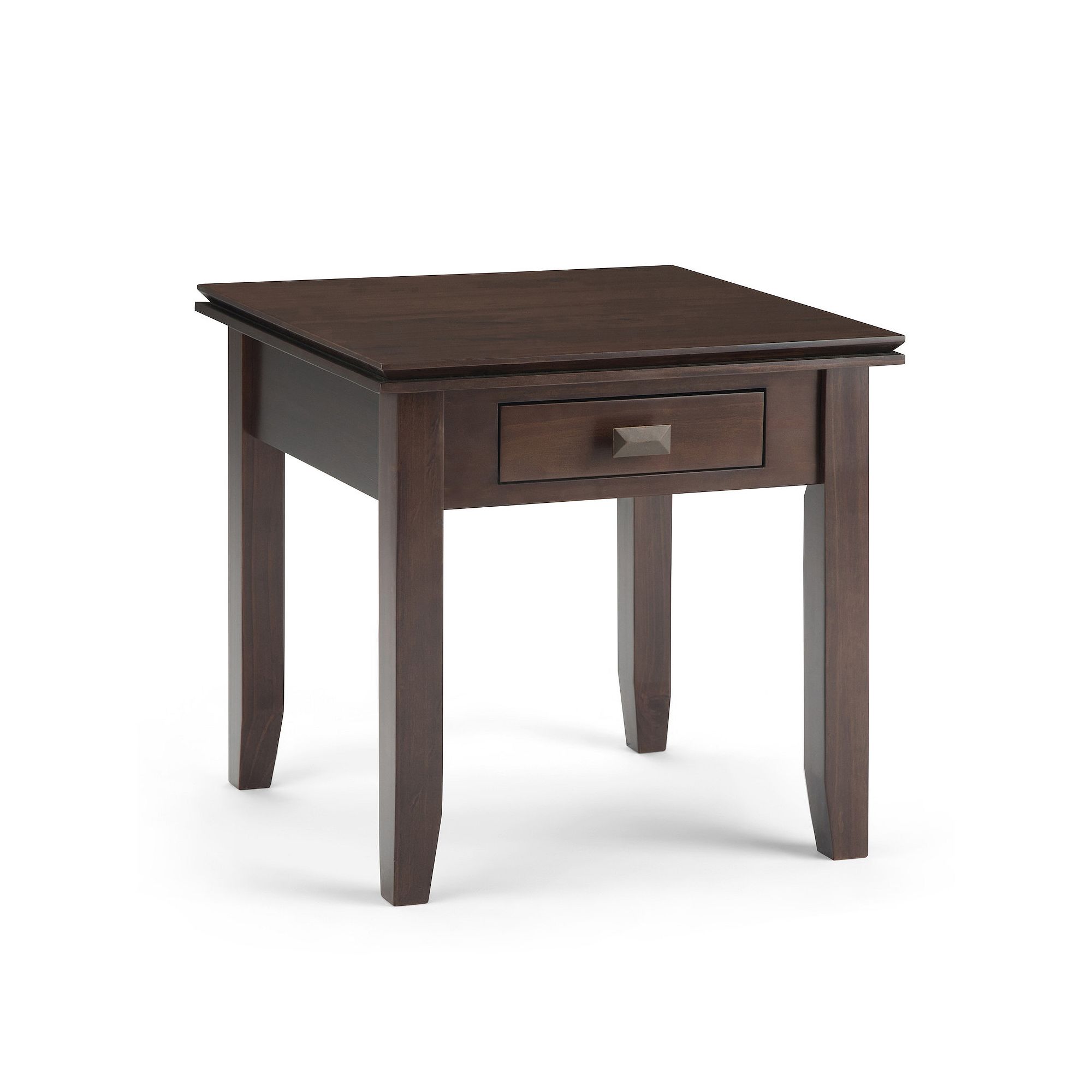 Simpli Home Artisan End Table, Black Brown
