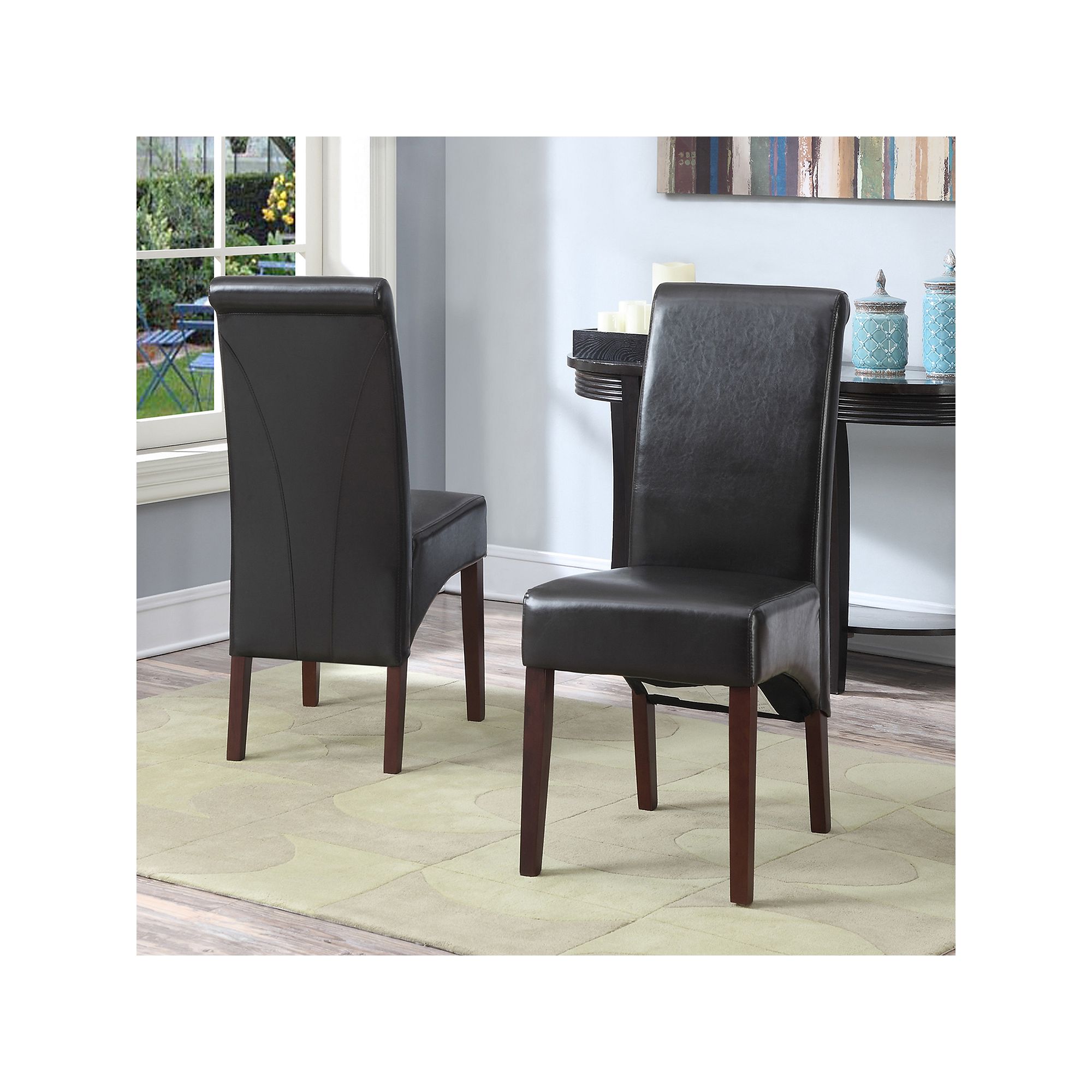 Simpli Home Avalon 2-pc. Parson Chair Set, Dark Brown