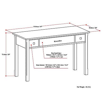 Simpli Home Avalon Writing Office Desk