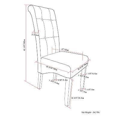 Simpli Home Cosmopolitan 2-pc. Parson Chair Set