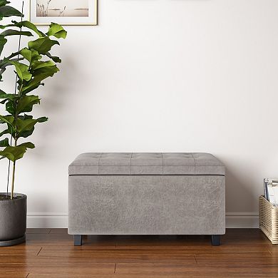 Simpli Home Tufted Storage Ottoman