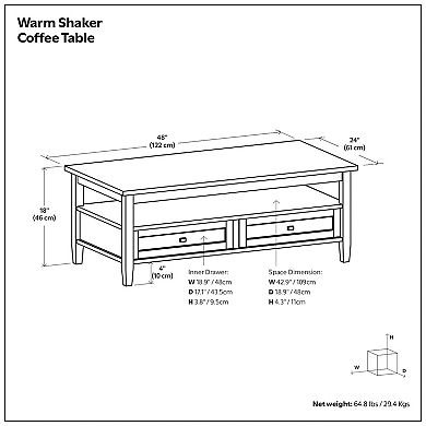 Simpli Home Warm Shaker Coffee Table