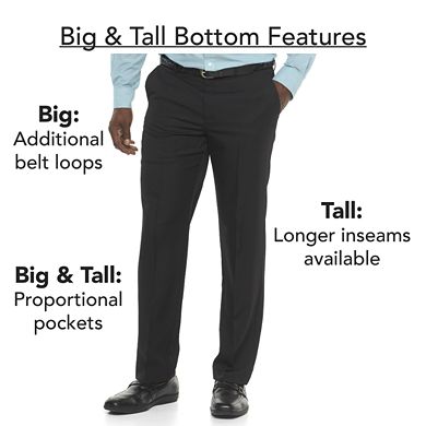 Big & Tall Haggar® eCLo™ Stria No-Iron Classic-Fit Comfort Waist Pleated Dress Pants
