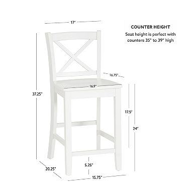 Linon Torino X Back Counter Stool