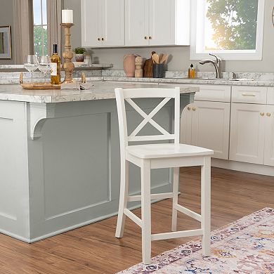 Linon Torino X Back Counter Stool