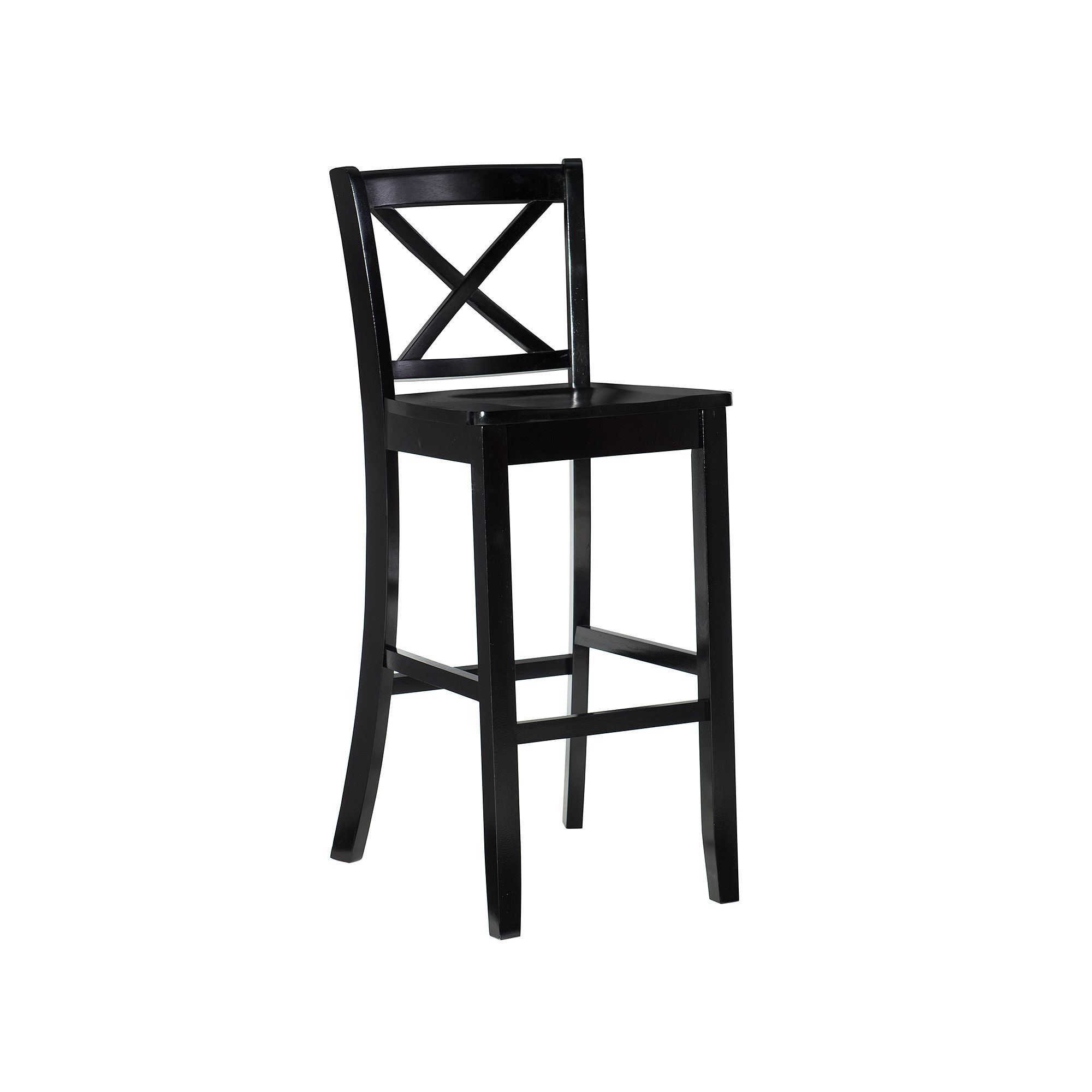 Linon X Back Bar Stool, Black