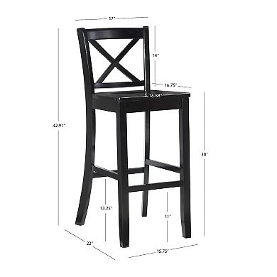 Linon X Back Bar Stool