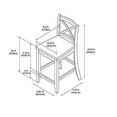 Linon X Back Bar Stool