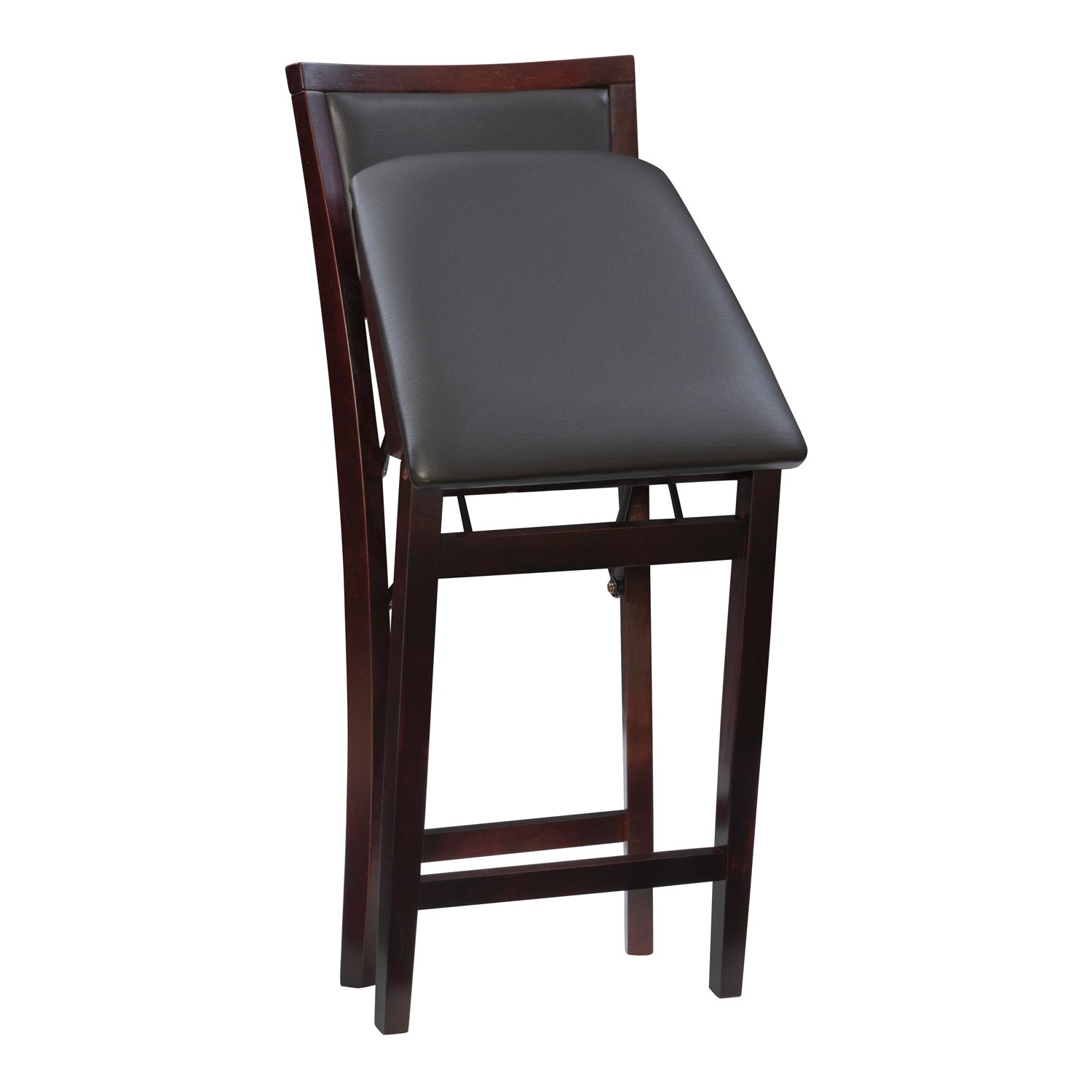 Linon Triena X-Back Folding Chair Set Of 2 - Merlot/Brown, Fully Assembled, Padded Seat - View #9