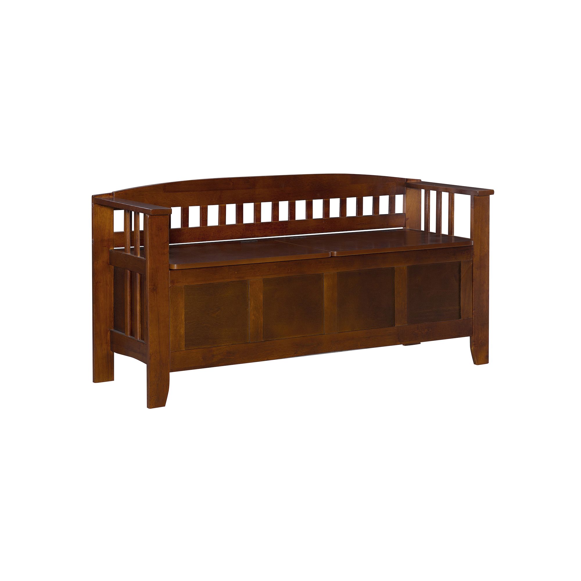 Linon Split Seat Storage Bench, Brown