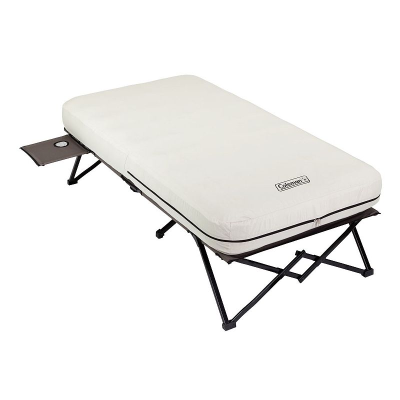 Coleman Camping Cot with Side Tables  Air Mattress & Battery Pump  Twin