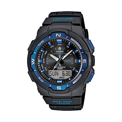 Casio Men s Twin Sensor World Time Analog Digital Chronograph Watch SGW500H 2BV