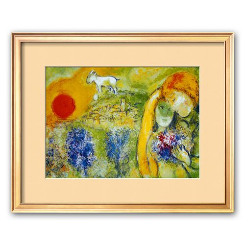 Art.com Amoureux de Vence Framed Art Print by Marc Chagall